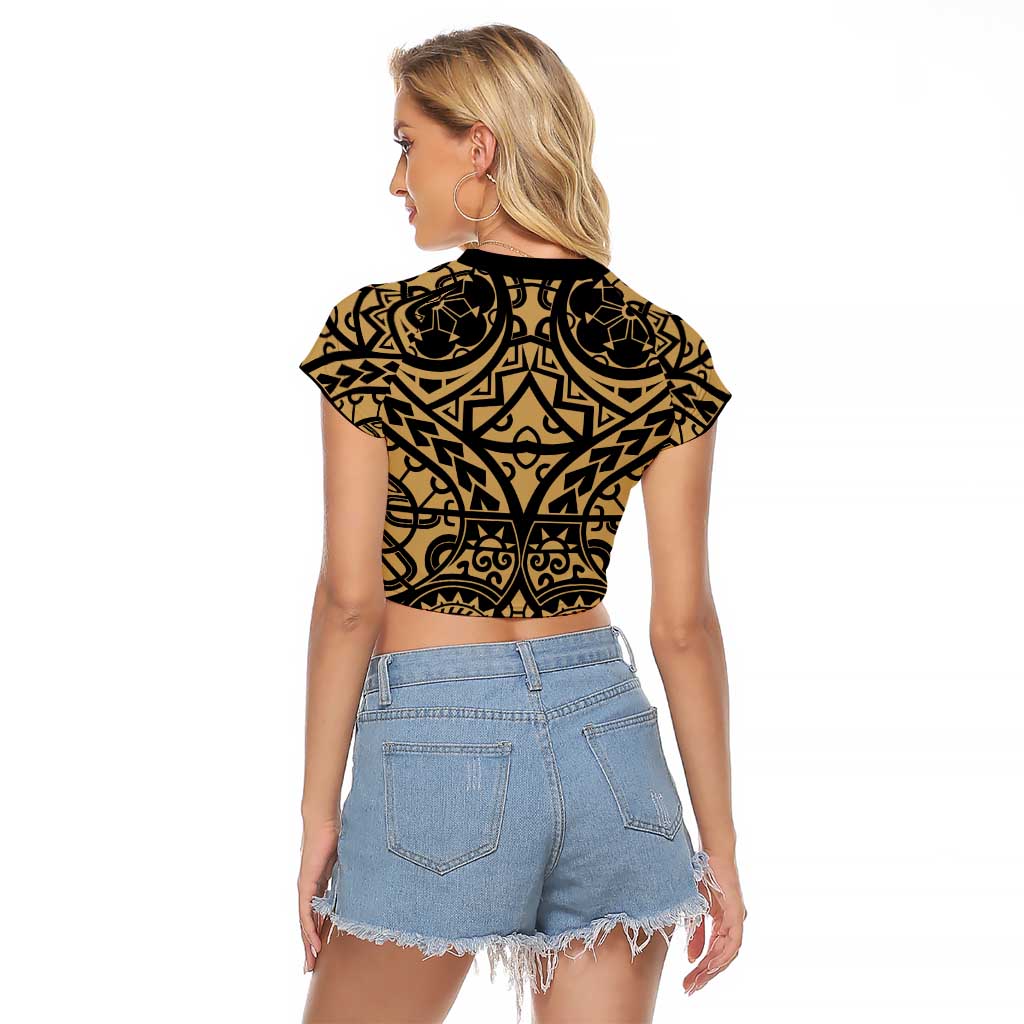 Austral Islands Raglan Cropped T Shirt Tuhaa Pae Penu Stars Necklace Gold - Polynesian Pride