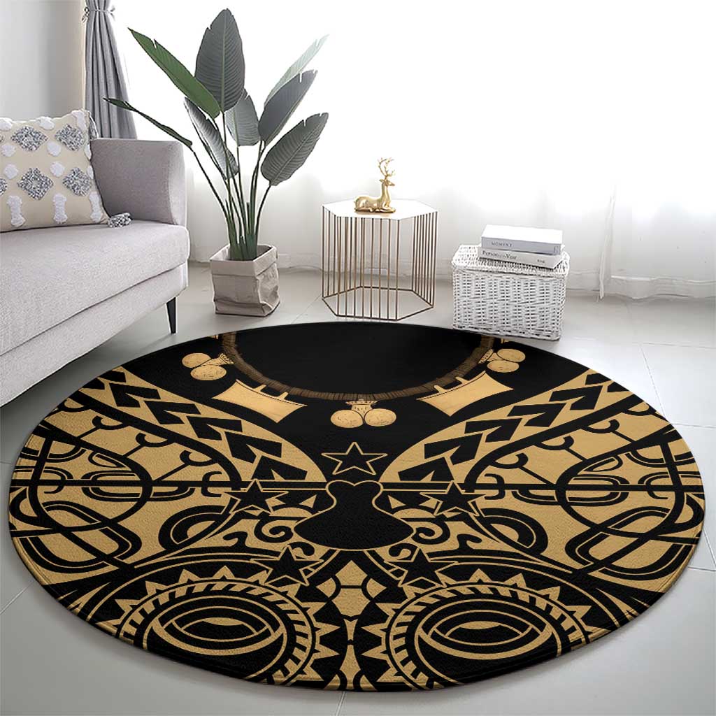 Austral Islands Round Carpet Tuhaa Pae Penu Stars Necklace Gold - Polynesian Pride