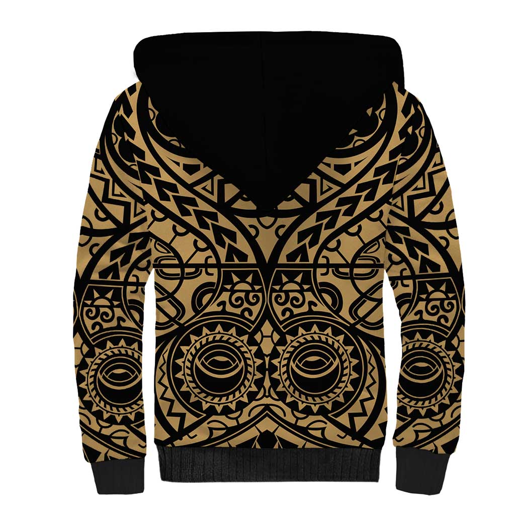 Austral Islands Sherpa Hoodie Tuhaa Pae Penu Stars Necklace Gold - Polynesian Pride