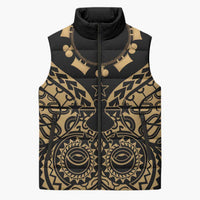 Austral Islands Sleeveless Puffer Jacket Tuhaa Pae Penu Stars Necklace Gold - Polynesian Pride