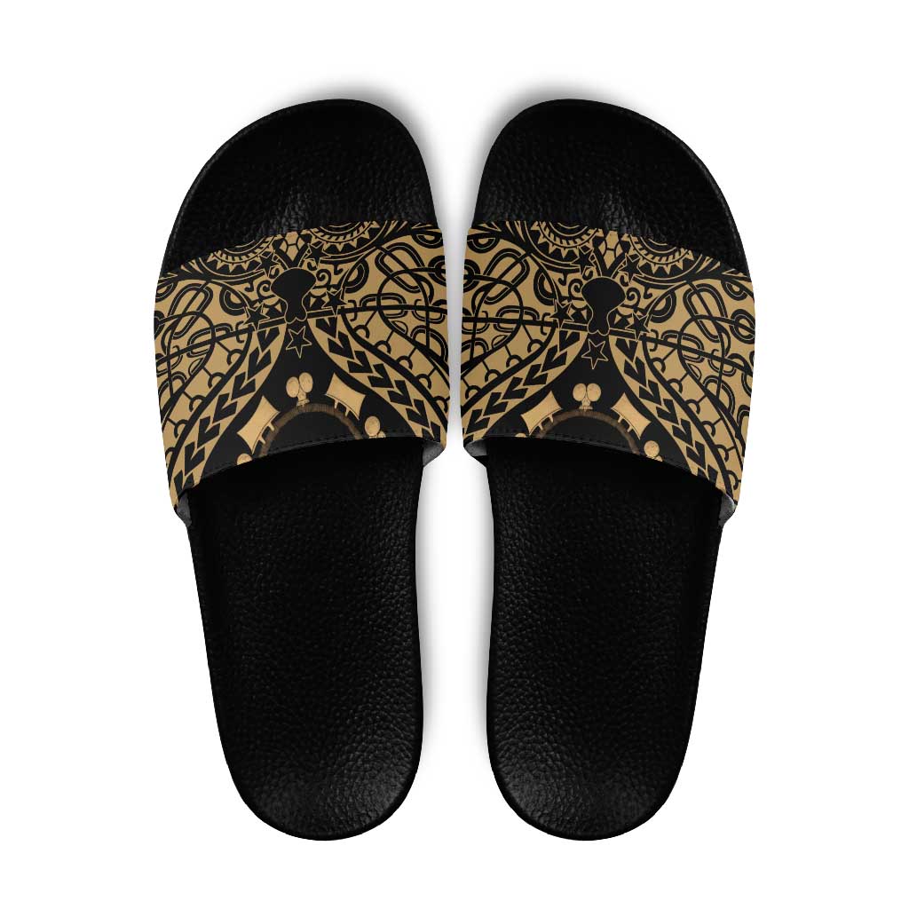 Austral Islands Slide Sandals Tuhaa Pae Penu Stars Necklace Gold LT14 Gold - Polynesian Pride
