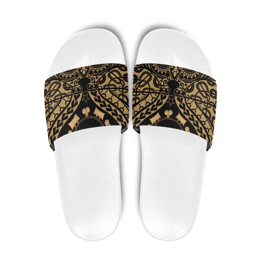 Austral Islands Slide Sandals Tuhaa Pae Penu Stars Necklace Gold LT14 Gold - Polynesian Pride