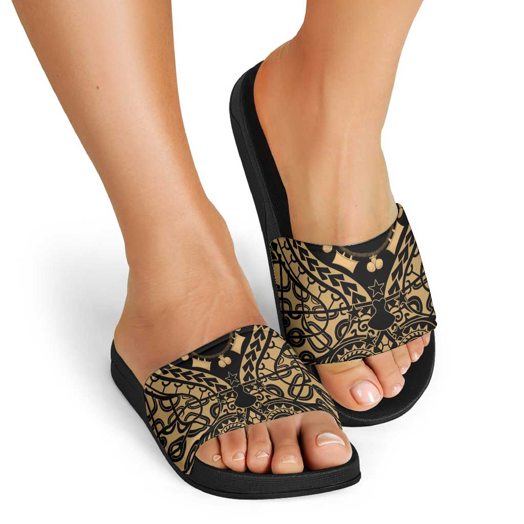 Austral Islands Slide Sandals Tuhaa Pae Penu Stars Necklace Gold LT14 - Polynesian Pride