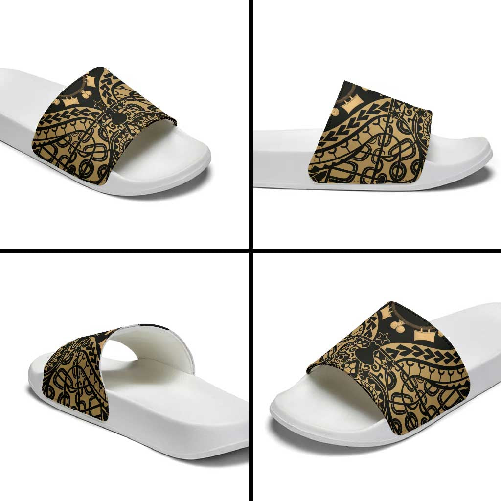 Austral Islands Slide Sandals Tuhaa Pae Penu Stars Necklace Gold LT14 - Polynesian Pride
