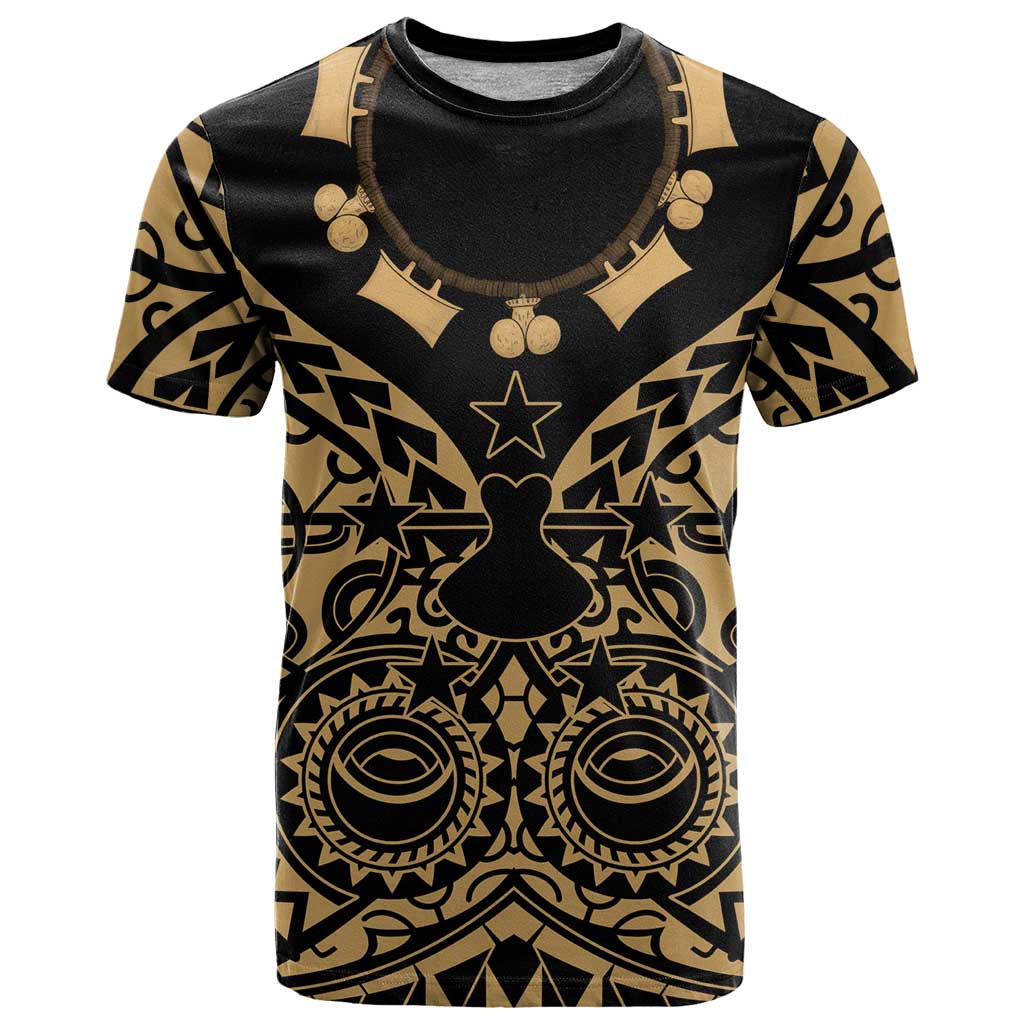 Austral Islands T Shirt Tuhaa Pae Penu Stars Necklace Gold - Polynesian Pride