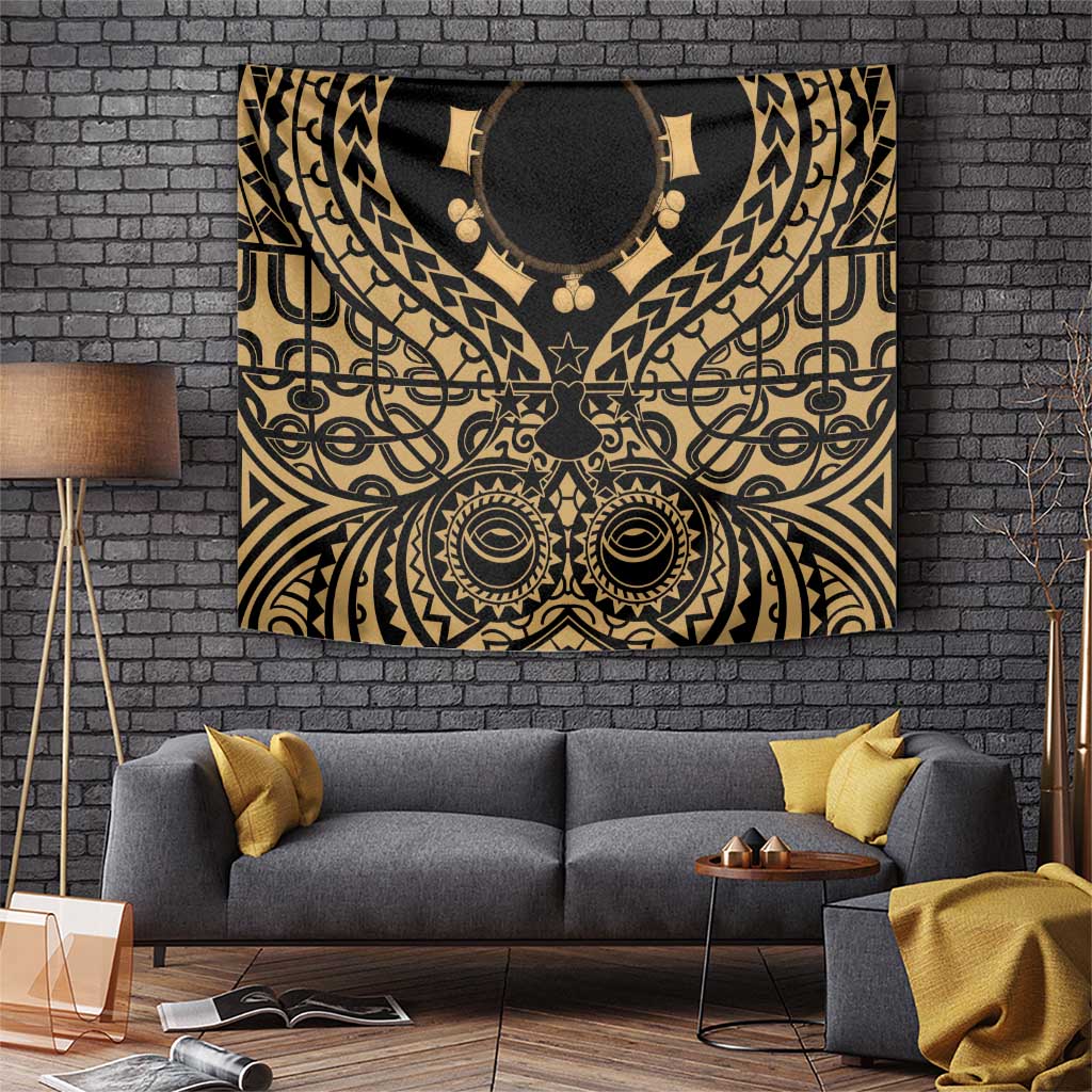 Austral Islands Tapestry Tuhaa Pae Penu Stars Necklace Gold - Polynesian Pride