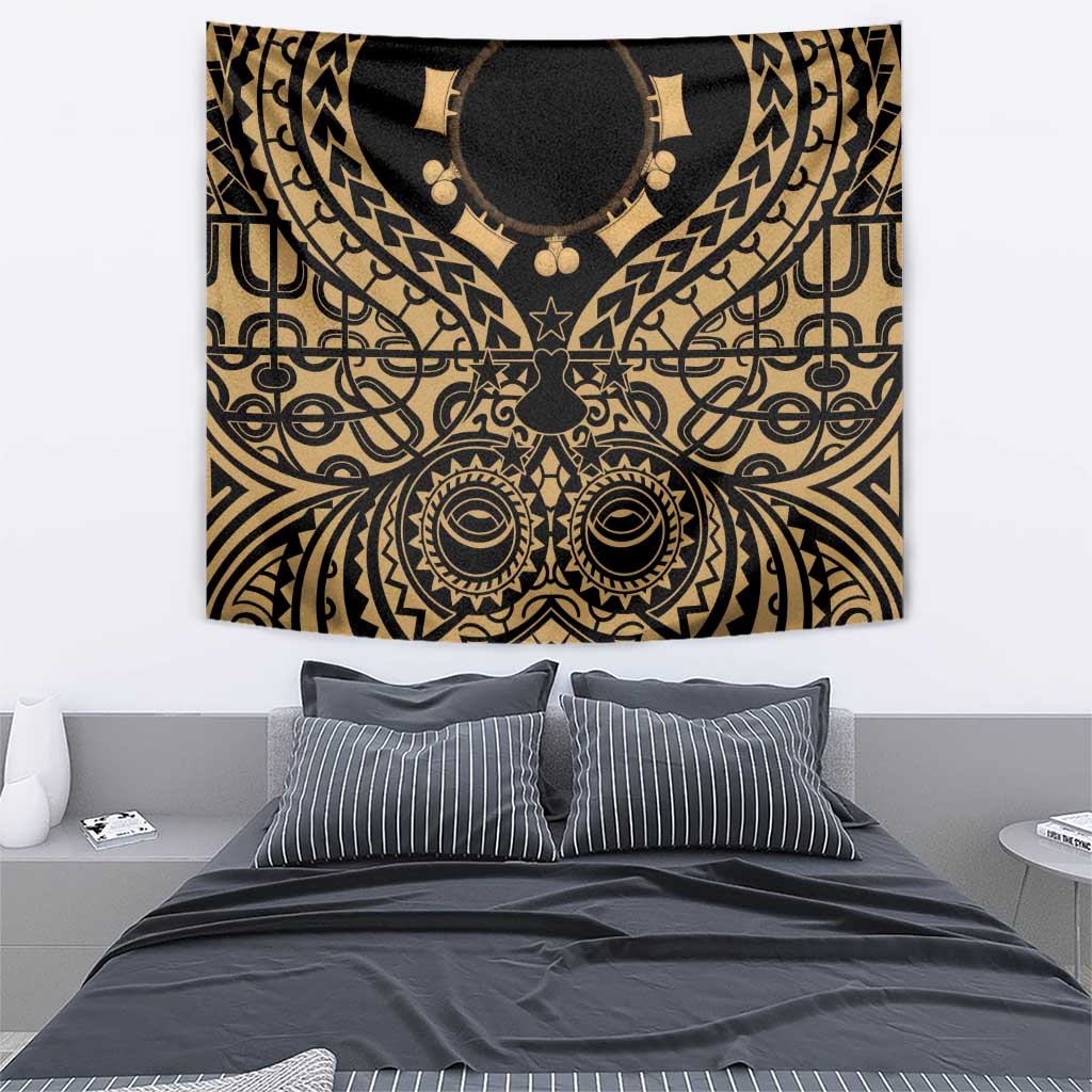 Austral Islands Tapestry Tuhaa Pae Penu Stars Necklace Gold - Polynesian Pride