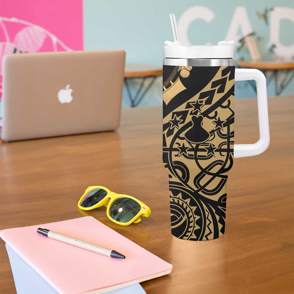 Austral Islands Tumbler With Handle Tuhaa Pae Penu Stars Necklace Gold - Polynesian Pride