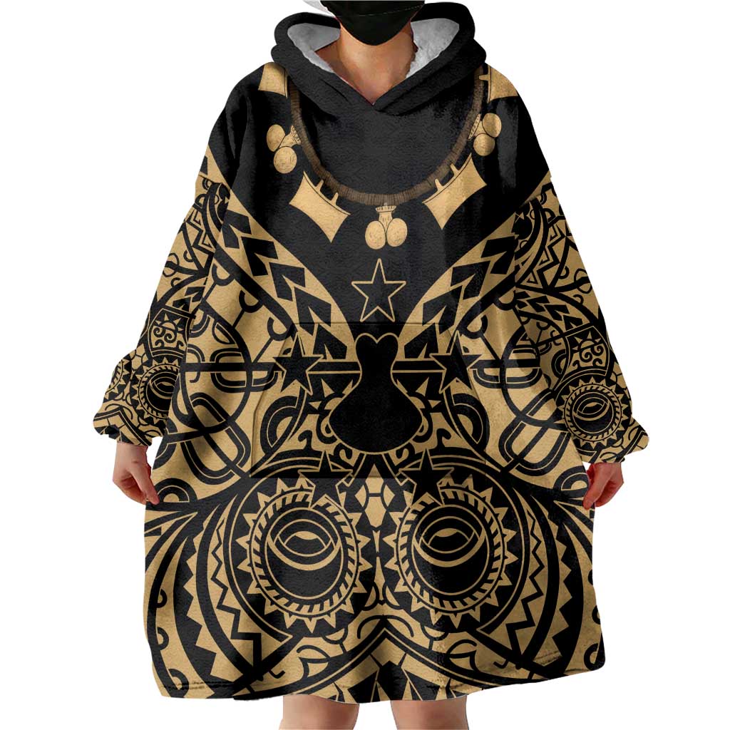 Austral Islands Wearable Blanket Hoodie Tuhaa Pae Penu Stars Necklace Gold - Polynesian Pride