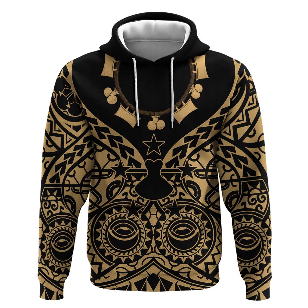 Austral Islands Zip Hoodie Tuhaa Pae Penu Stars Necklace Gold - Polynesian Pride