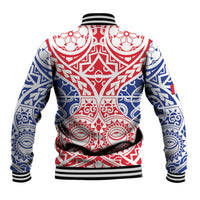 Austral Islands Baseball Jacket Tuhaa Pae Penu Stars Necklace Red - Polynesian Pride