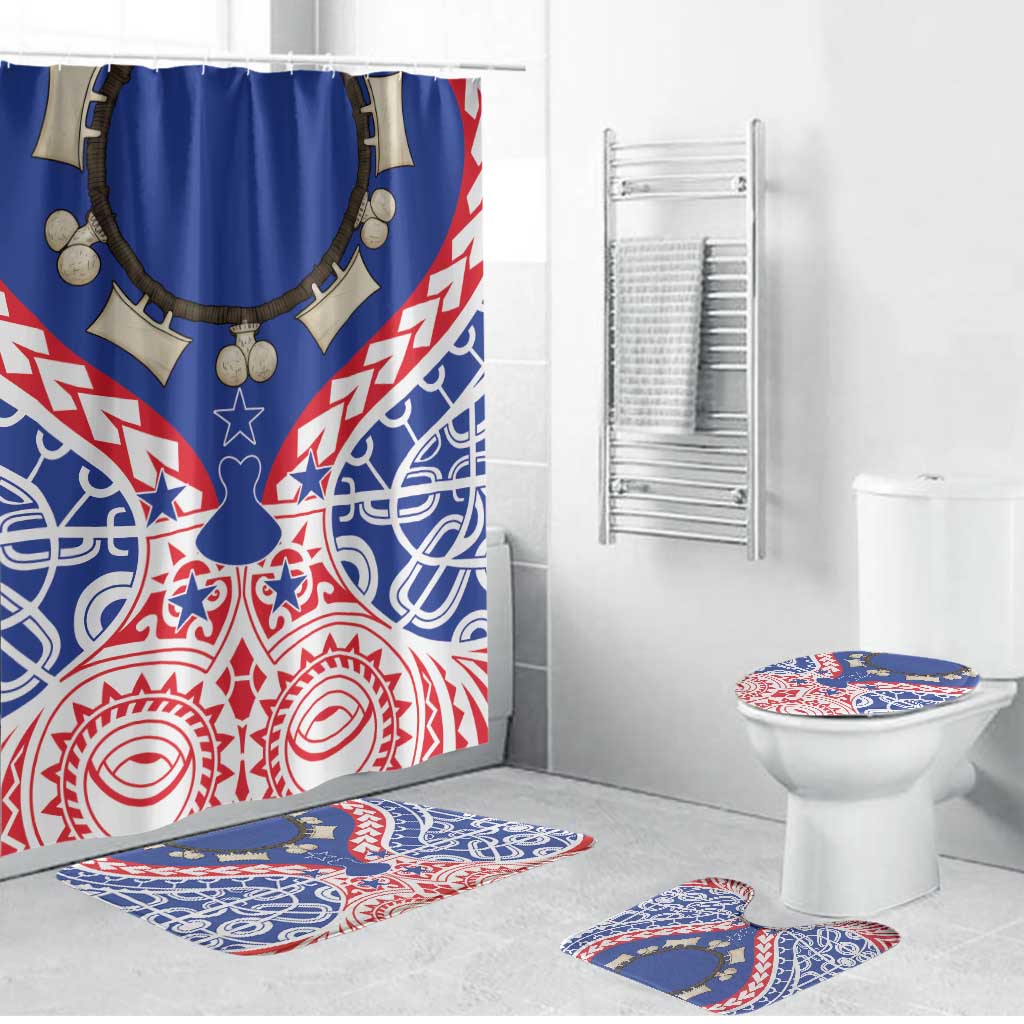 Austral Islands Bathroom Set Tuhaa Pae Penu Stars Necklace Red - Polynesian Pride