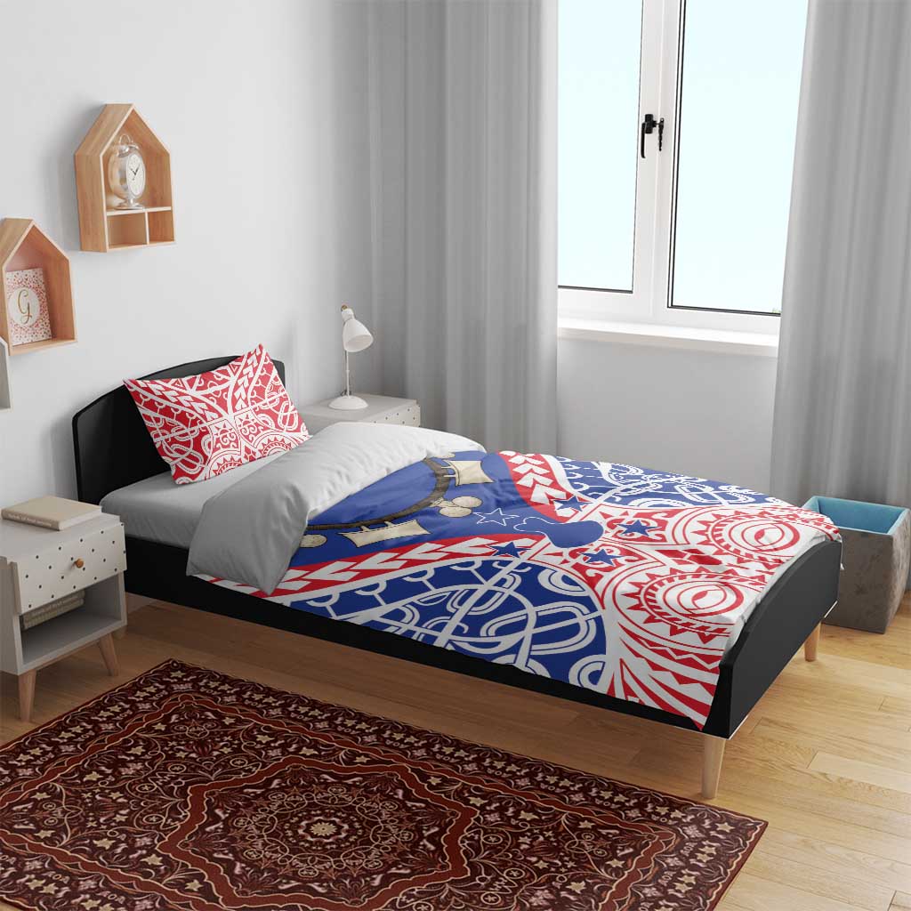 Austral Islands Bedding Set Tuhaa Pae Penu Stars Necklace Red - Polynesian Pride