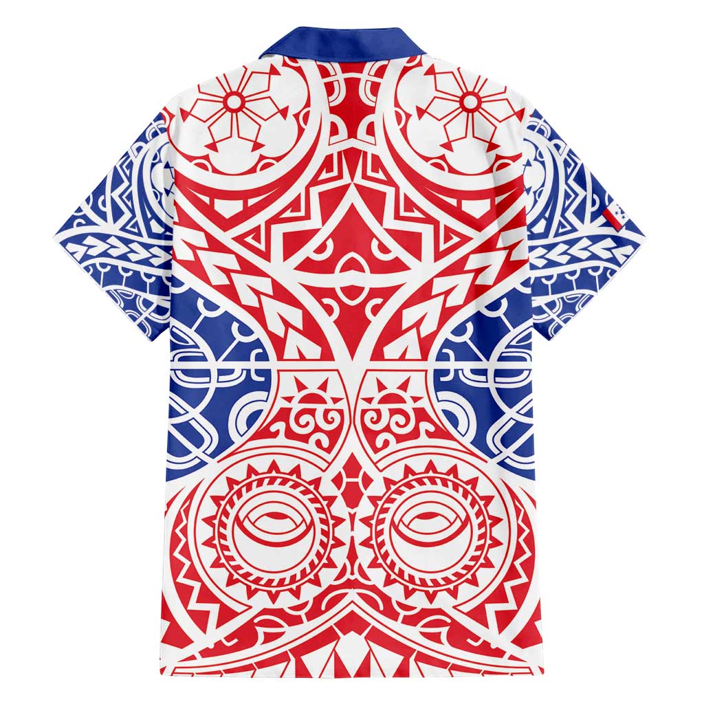 Austral Islands Family Matching Summer Maxi Dress and Hawaiian Shirt Tuhaa Pae Penu Stars Necklace Red - Polynesian Pride