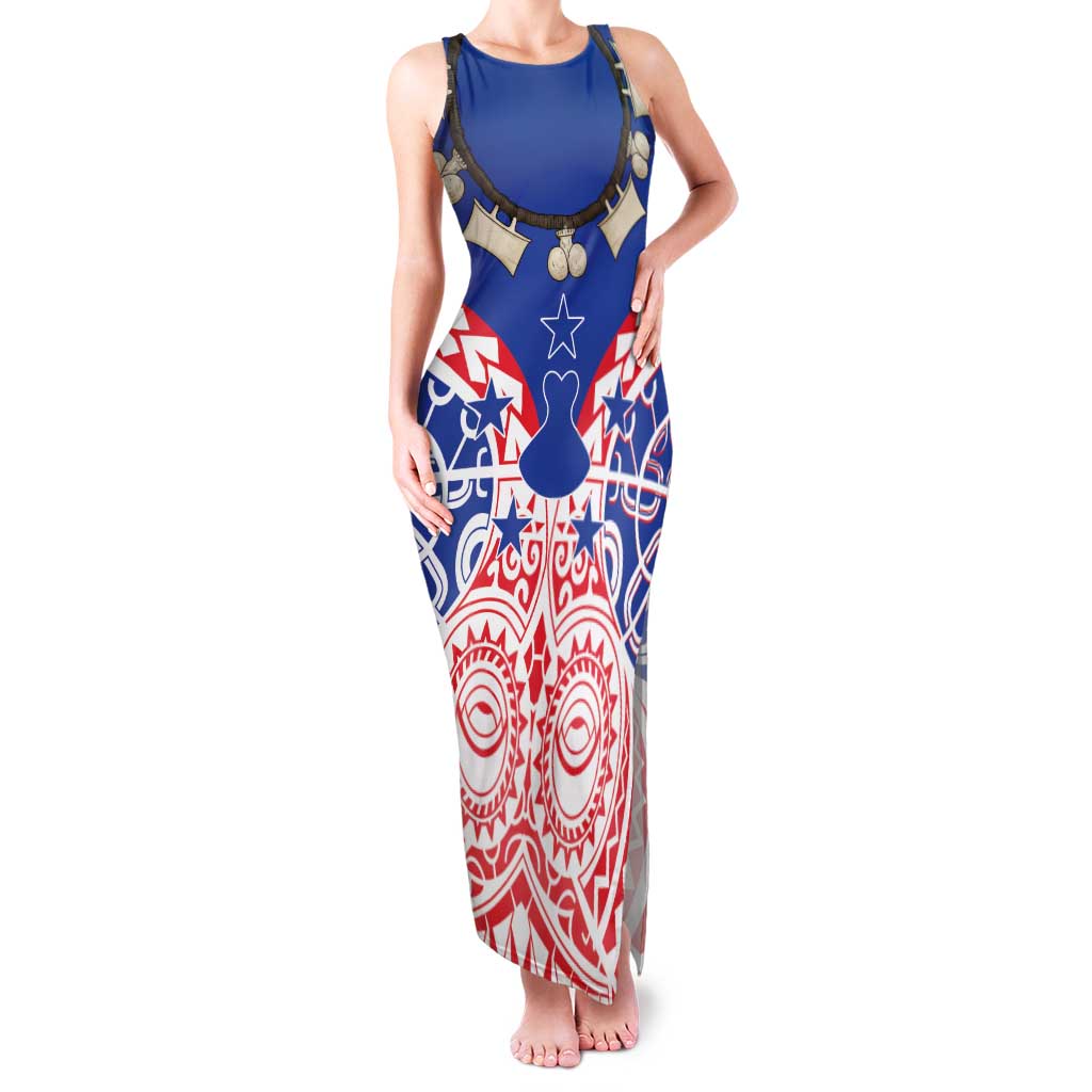 Austral Islands Family Matching Tank Maxi Dress and Hawaiian Shirt Tuhaa Pae Penu Stars Necklace Red - Polynesian Pride