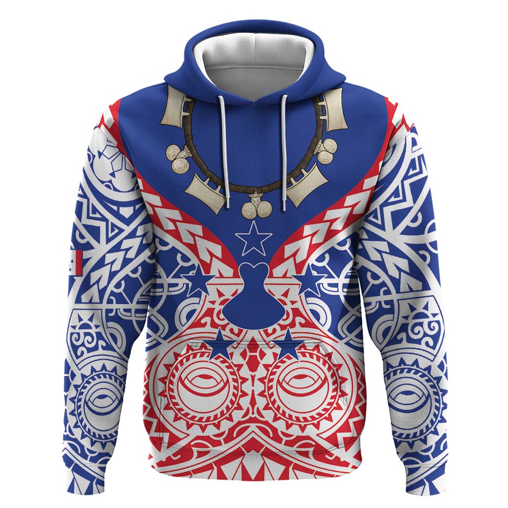 Austral Islands Hoodie Tuhaa Pae Penu Stars Necklace Red - Polynesian Pride