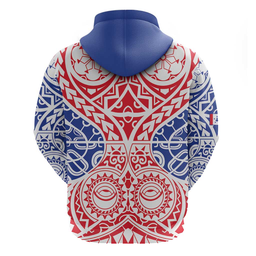 Austral Islands Hoodie Tuhaa Pae Penu Stars Necklace Red - Polynesian Pride