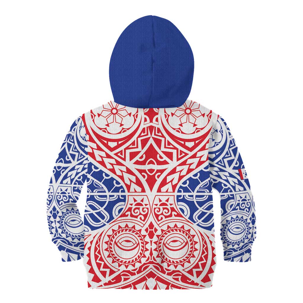 Austral Islands Kid Hoodie Tuhaa Pae Penu Stars Necklace Red - Polynesian Pride