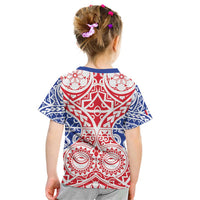 Austral Islands Kid T Shirt Tuhaa Pae Penu Stars Necklace Red - Polynesian Pride