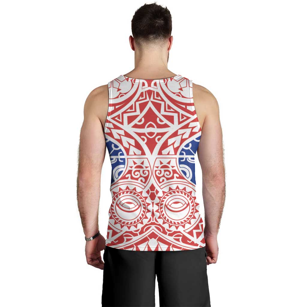 Austral Islands Men Tank Top Tuhaa Pae Penu Stars Necklace Red - Polynesian Pride
