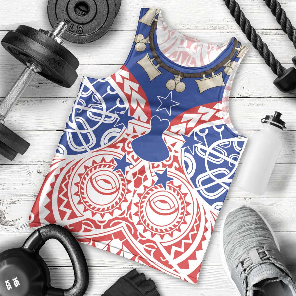 Austral Islands Men Tank Top Tuhaa Pae Penu Stars Necklace Red - Polynesian Pride