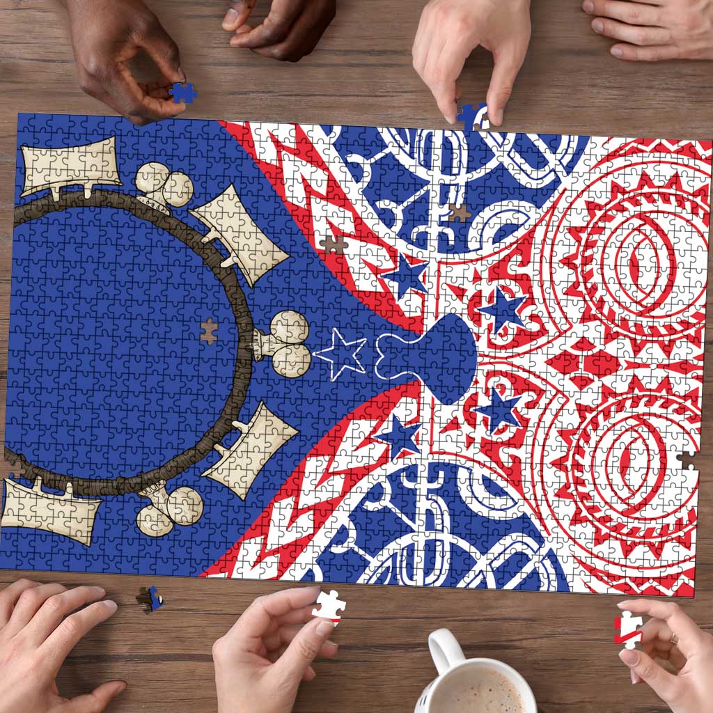 Austral Islands Puzzle Tuhaa Pae Penu Stars Necklace Red - Polynesian Pride