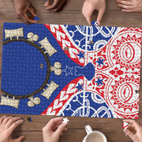 Austral Islands Puzzle Tuhaa Pae Penu Stars Necklace Red - Polynesian Pride