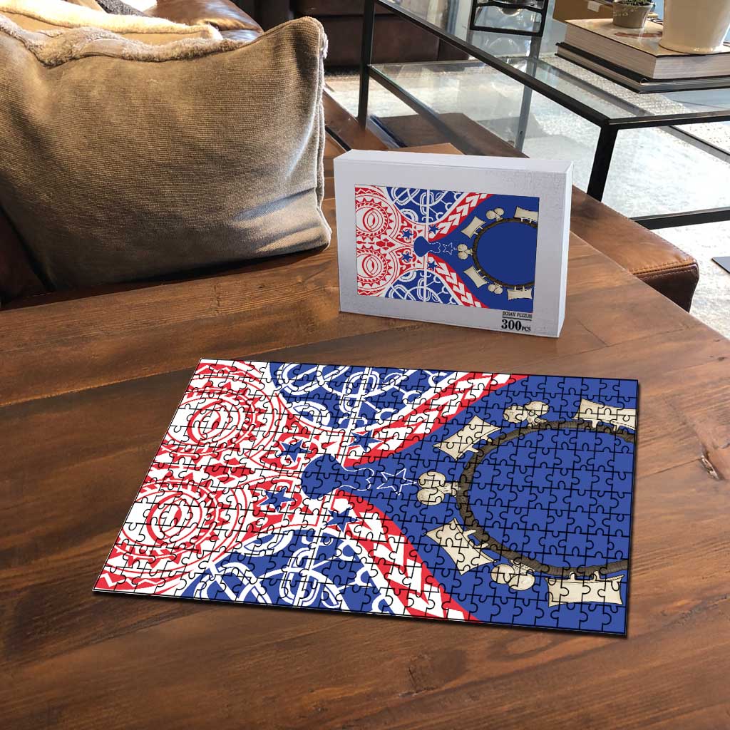 Austral Islands Puzzle Tuhaa Pae Penu Stars Necklace Red - Polynesian Pride