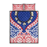 Austral Islands Quilt Bed Set Tuhaa Pae Penu Stars Necklace Red - Polynesian Pride
