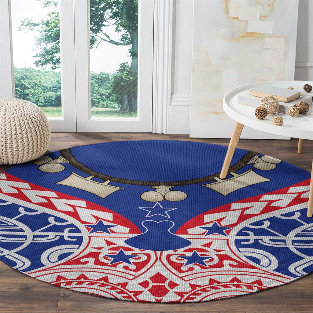 Austral Islands Round Carpet Tuhaa Pae Penu Stars Necklace Red - Polynesian Pride