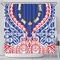 Austral Islands Shower Curtain Tuhaa Pae Penu Stars Necklace Red - Polynesian Pride
