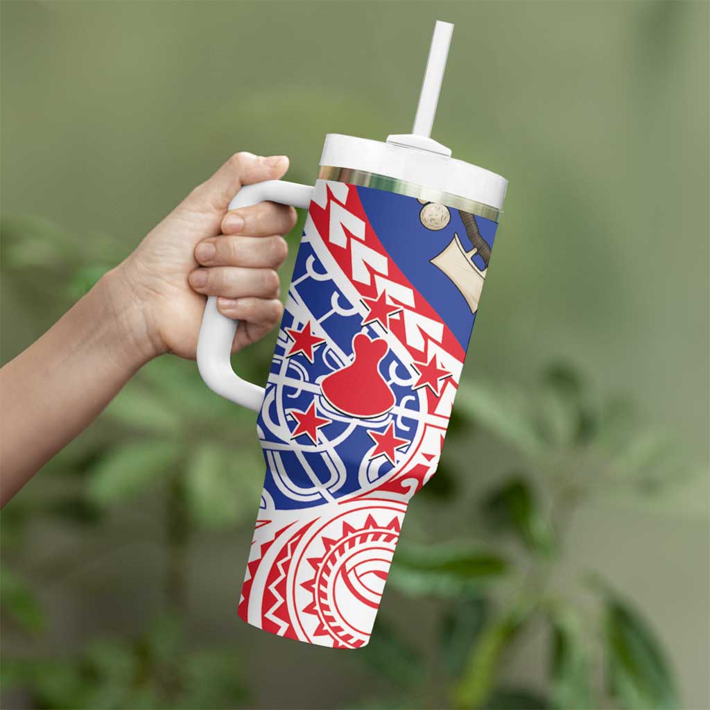 Austral Islands Tumbler With Handle Tuhaa Pae Penu Stars Necklace Red - Polynesian Pride
