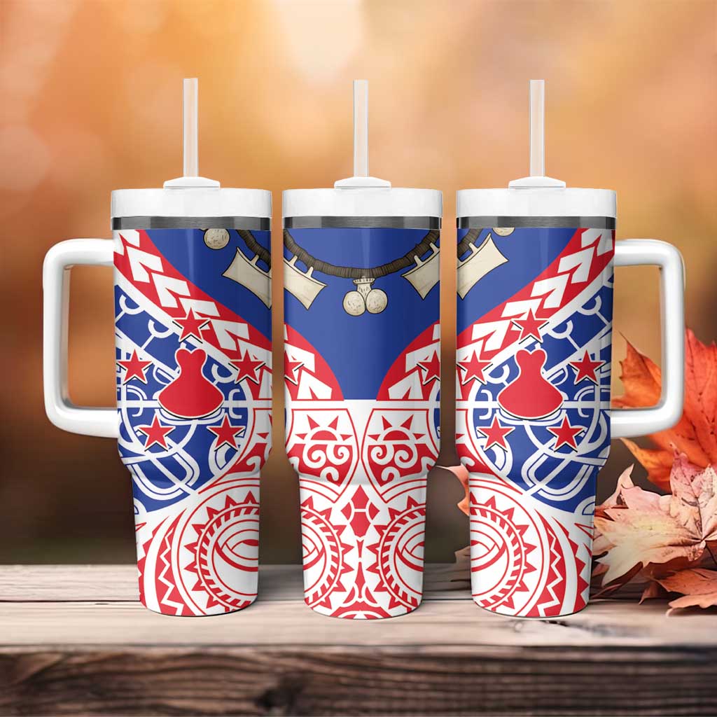 Austral Islands Tumbler With Handle Tuhaa Pae Penu Stars Necklace Red - Polynesian Pride