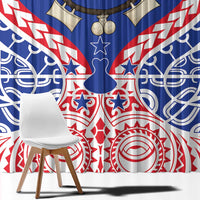 Austral Islands Window Curtain Tuhaa Pae Penu Stars Necklace Red - Polynesian Pride