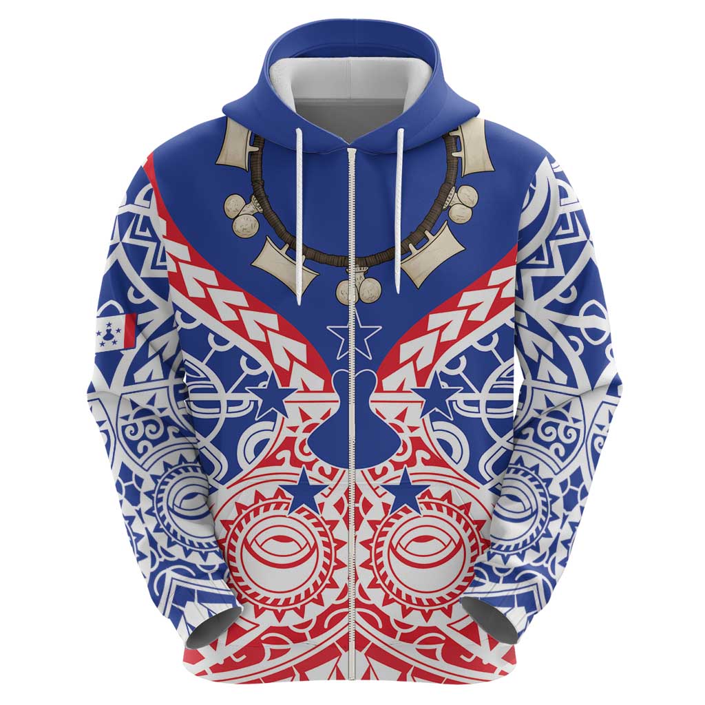 Austral Islands Zip Hoodie Tuhaa Pae Penu Stars Necklace Red - Polynesian Pride