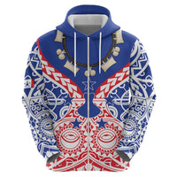 Austral Islands Zip Hoodie Tuhaa Pae Penu Stars Necklace Red - Polynesian Pride