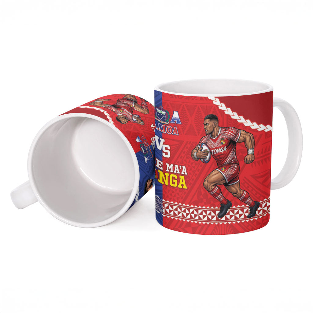Toa Samoa Mate Ma'a Tonga Rugby Together Ceramic Mug LT14 - Polynesian Pride