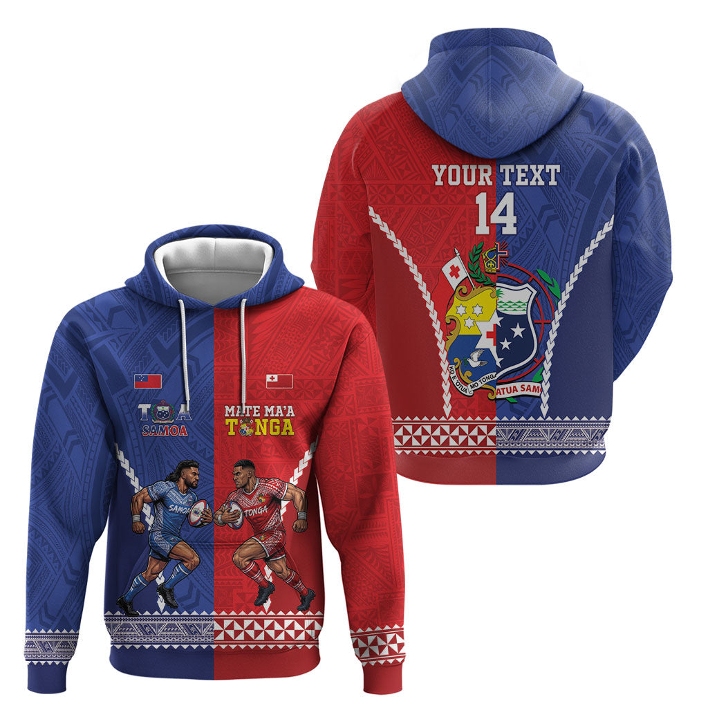 Toa Samoa Mate Ma'a Tonga Rugby Together Custom Hoodie LT14 - Polynesian Pride