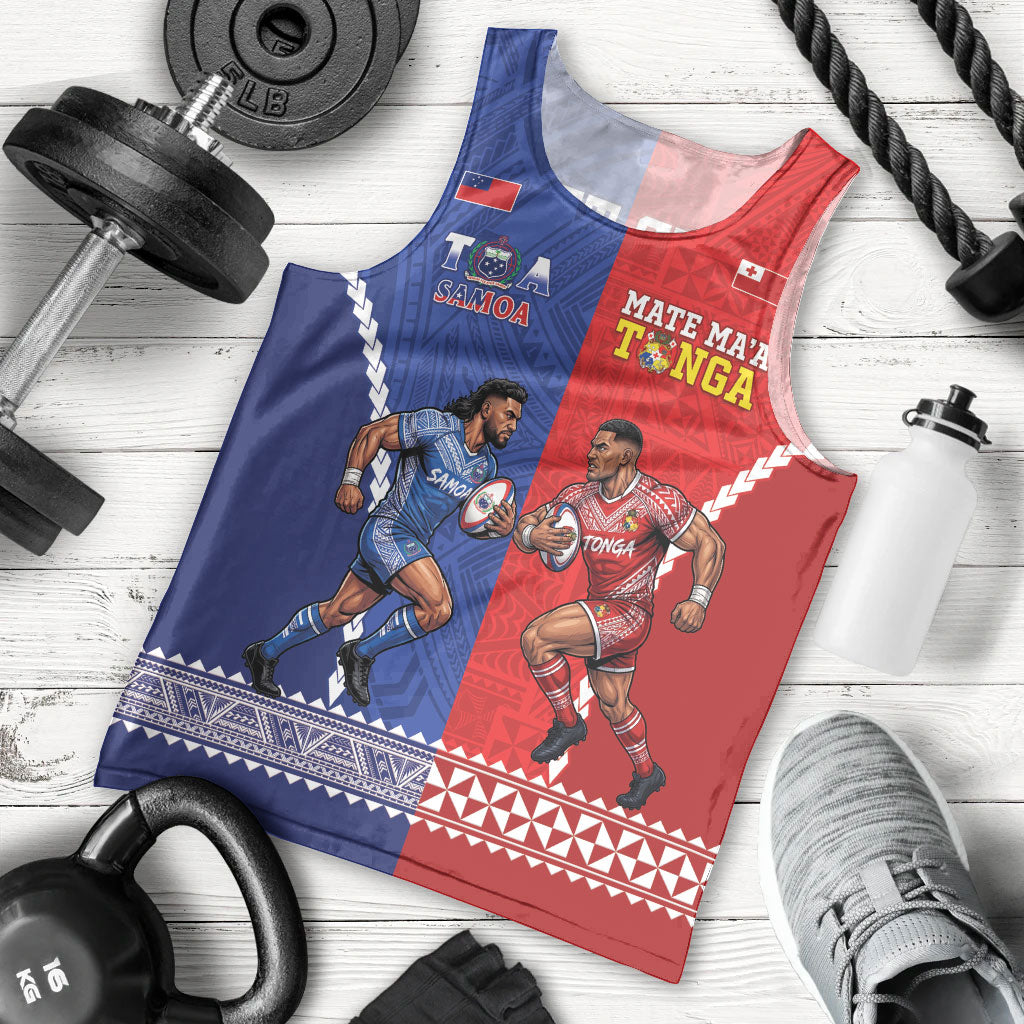 Toa Samoa Mate Ma'a Tonga Rugby Together Custom Men Tank Top LT14 - Polynesian Pride