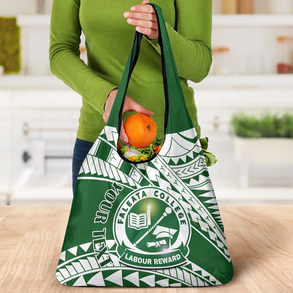 Personalised Samoa Faleata College Grocery Bag Samoan Pattern