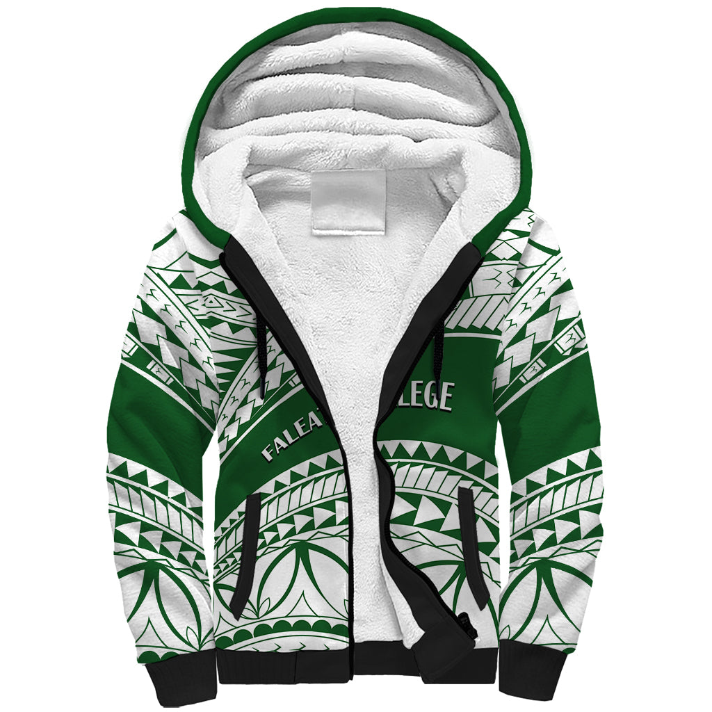 Personalised Samoa Faleata College Sherpa Hoodie Samoan Pattern LT14 Unisex Green - Polynesian Pride