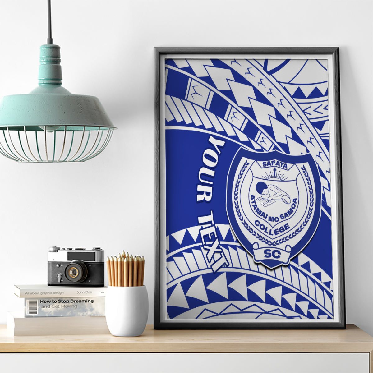 Personalised Samoa Safata College Canvas Wall Art Samoan Pattern LT14 - Polynesian Pride