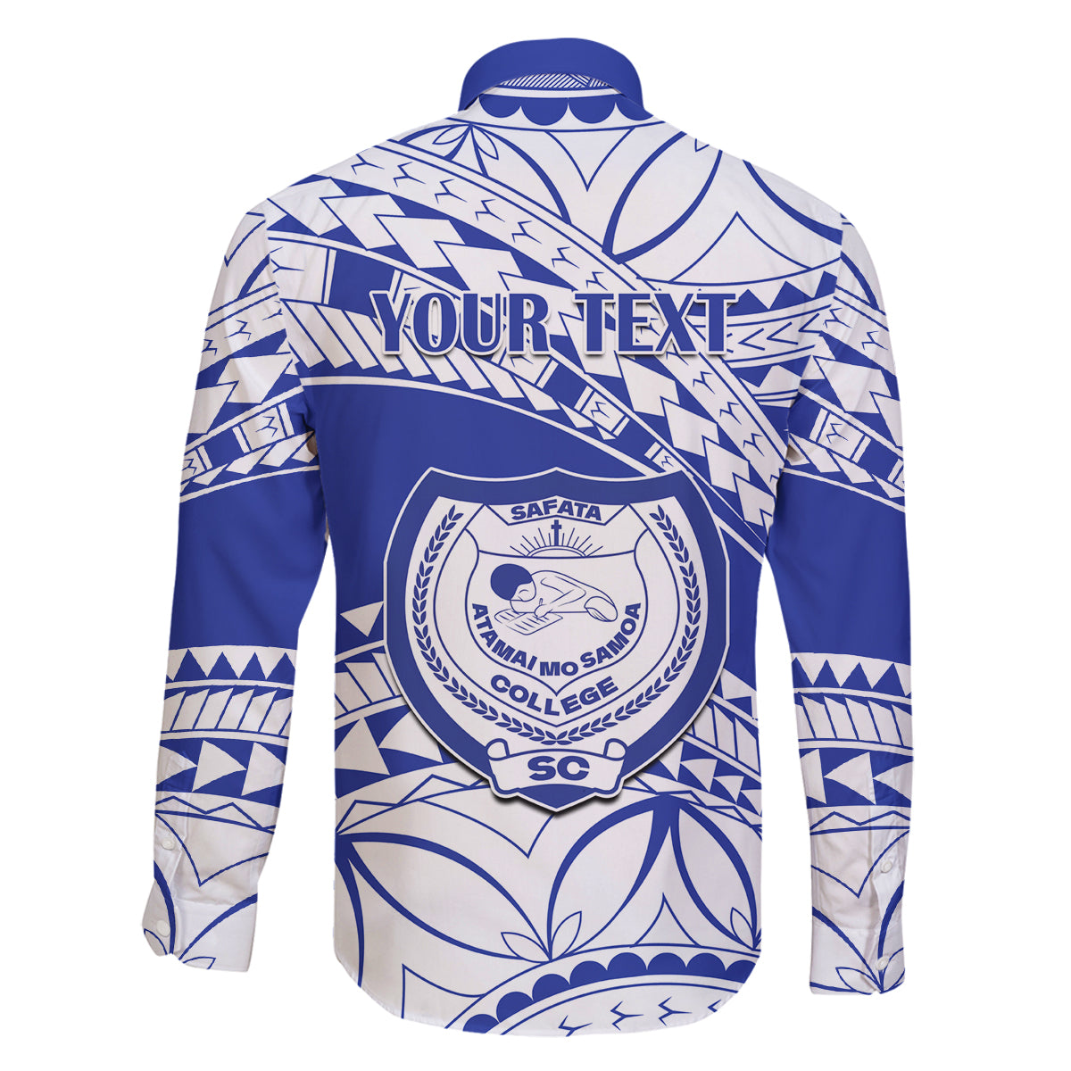 Personalised Samoa Safata College Family Matching Off Shoulder Maxi Dress and Hawaiian Shirt Samoan Pattern LT14 - Polynesian Pride