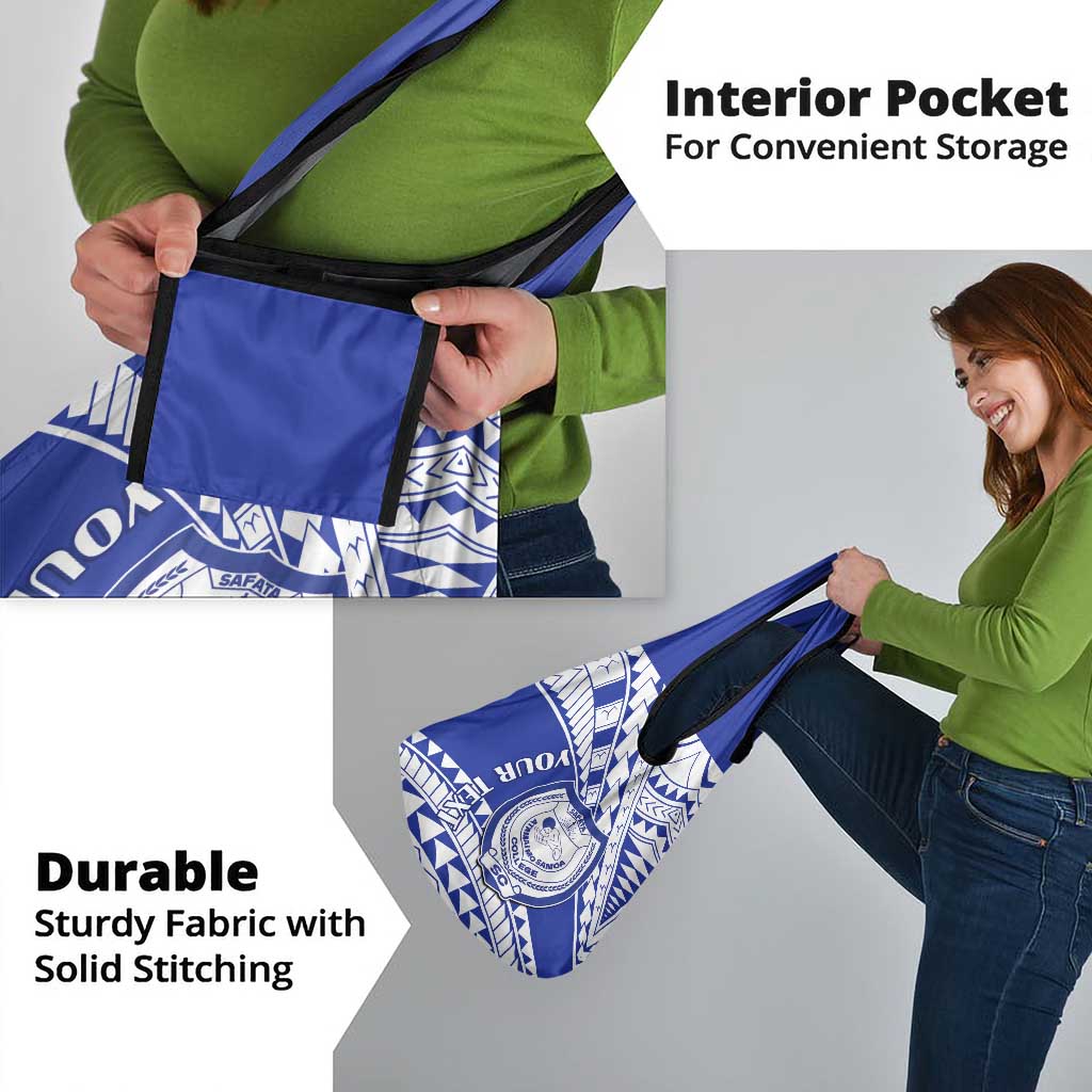 Personalised Samoa Safata College Grocery Bag Samoan Pattern