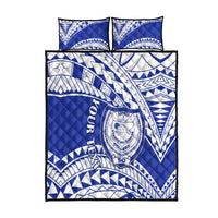 Personalised Samoa Safata College Quilt Bed Set Samoan Pattern LT14 Blue - Polynesian Pride