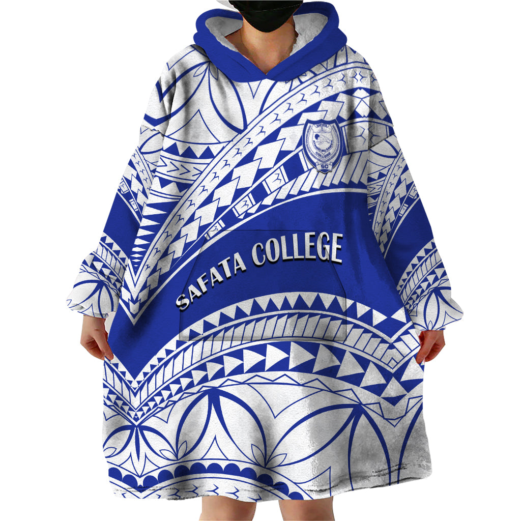 Personalised Samoa Safata College Wearable Blanket Hoodie Samoan Pattern LT14 - Polynesian Pride