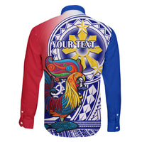 Personalised Philippines Family Matching Long Sleeve Bodycon Dress and Hawaiian Shirt Filipino Sarimanok With Polynesian Tattoo LT14 - Polynesian Pride