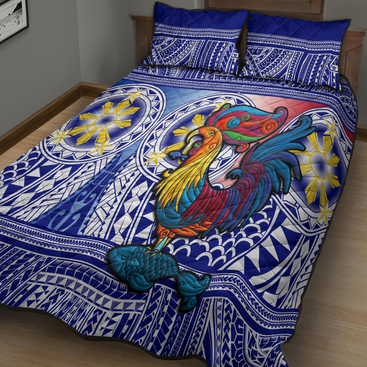 Philippines Quilt Bed Set Filipino Sarimanok With Polynesian Tattoo LT14 - Polynesian Pride