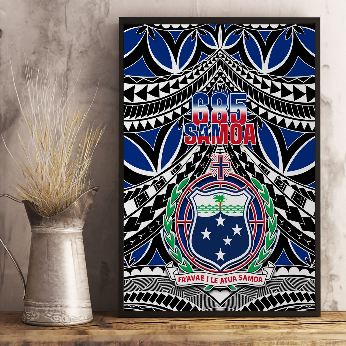 Samoa 685 Canvas Wall Art Samoan Coat Of Arms Simple Style LT14 - Polynesian Pride