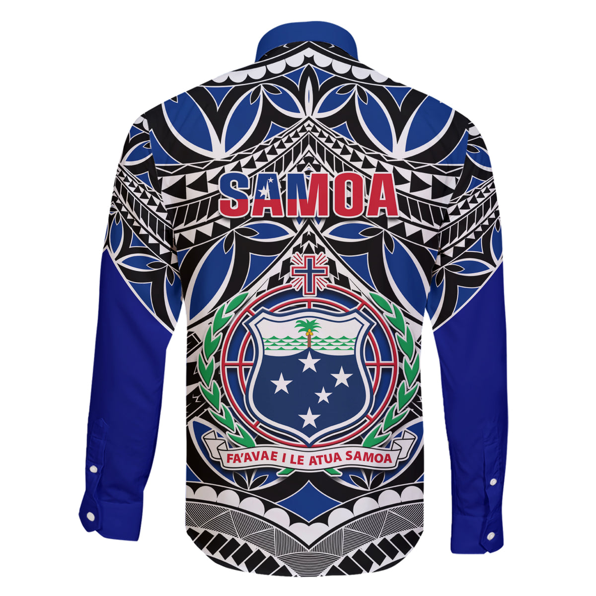 Samoa 685 Family Matching Short Sleeve Bodycon Dress and Hawaiian Shirt Samoan Coat Of Arms Simple Style LT14 - Polynesian Pride